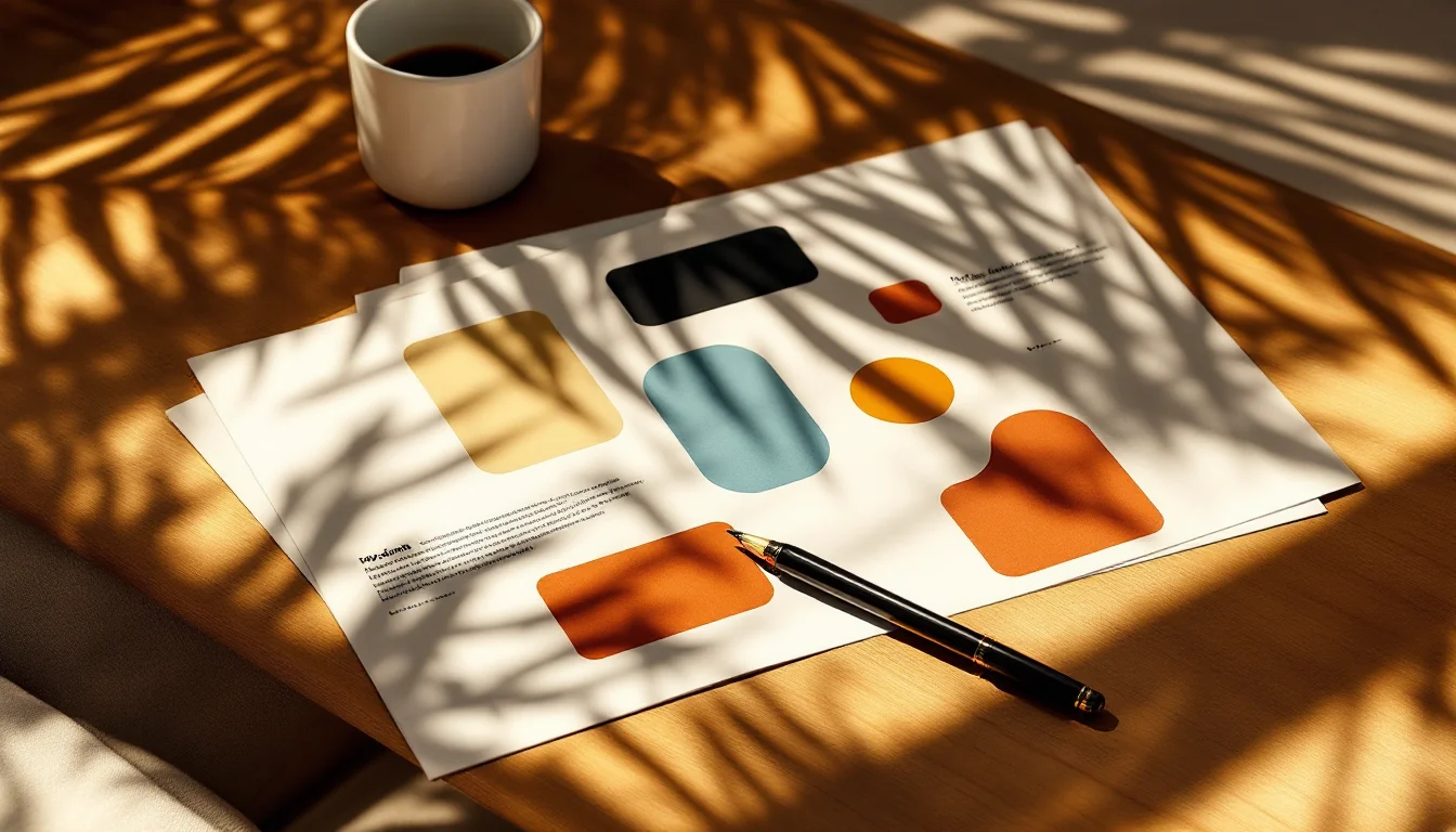 Editorial still life of a deal-room desk with terms sheets and a fountain pen — illustrative composite